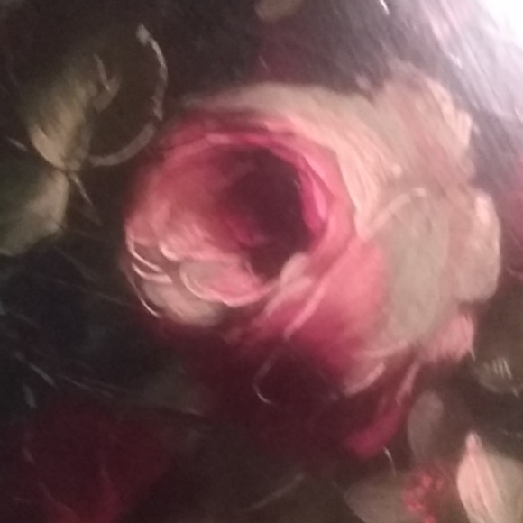 Italian Tole Papier Mache Wood Tray w Floral Spray - Picture 7 of 8